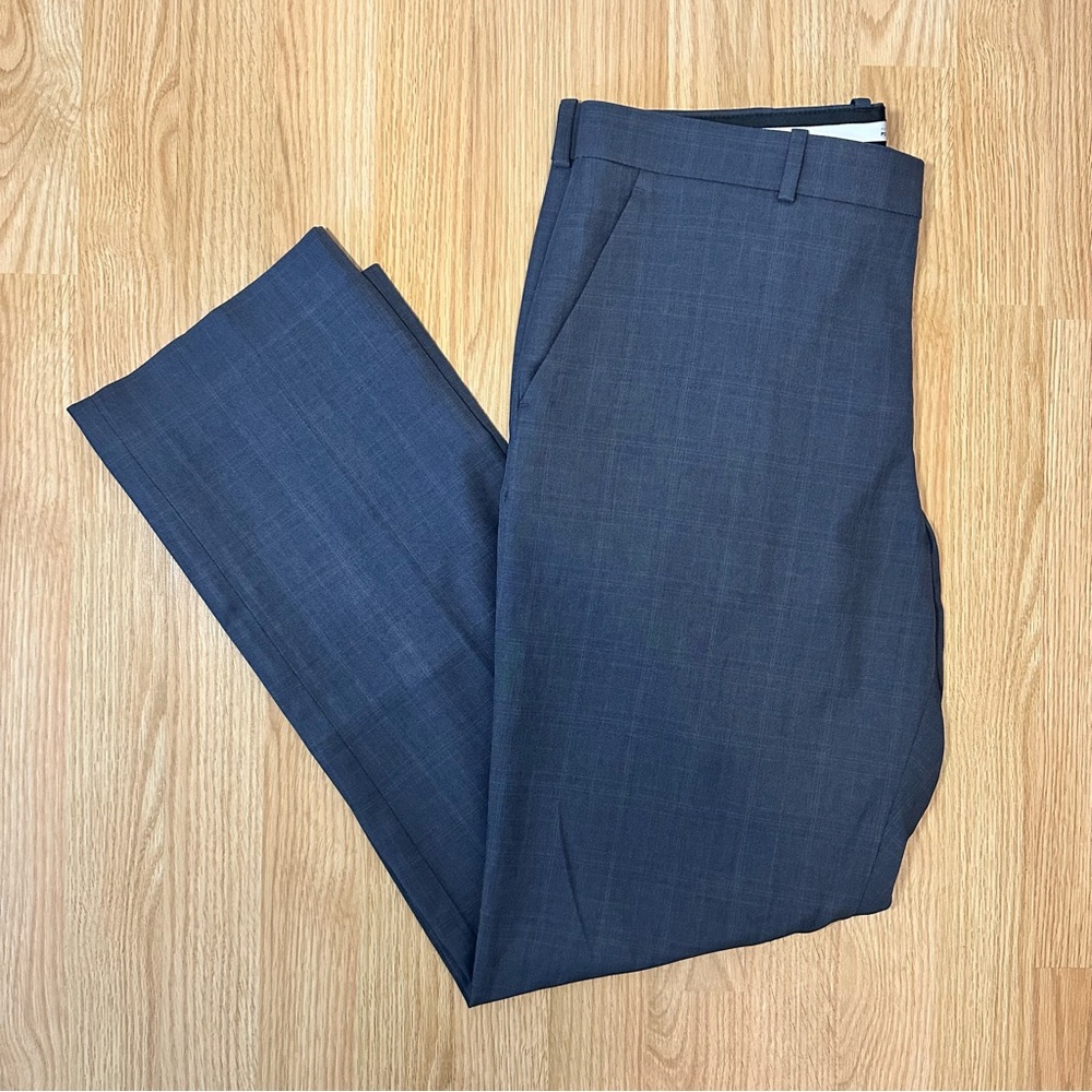 PERRY ELLIS Folio-Flex Modern Fit Grey Check Dress Pants